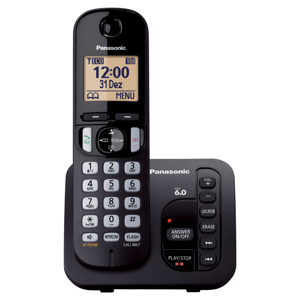 5025232782864 - TELEFONE SEM FIO PRETO KX-TGC220LBB DECT 6.0 ID PANASONIC BIVOLT