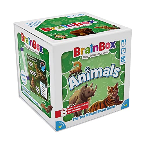 5025822111029 - BRAIN BOX ANIMALS CARD GAME | TRIVIA GAME | FUN GAME FOR FAMILY GAME NIGHT | MEMORY GAME FOR KIDS AND ADULTS | AGES 8+ | 1+ PLAYERS | AVERAGE PLAYTIME 10 MINUTES | MADE BY GREEN BOARD GAMES