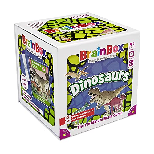 5025822111388 - BRAIN BOX DINOSAURS CARD GAME | TRIVIA GAME | FUN GAME FOR FAMILY GAME NIGHT | MEMORY GAME FOR KIDS AND ADULTS | AGES 8+ | 1+ PLAYERS | AVERAGE PLAYTIME 10 MINUTES | MADE BY GREEN BOARD GAMES