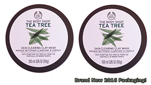 5028197999674 - THE BODY SHOP TEA TREE OIL SKIN CLEARING CLAY FACE MASK (2 PACK) NEW 2016 PACKAGING WITH PURIFYING TEA TREE OIL FROM THE FOOTHILLS OF MOUNT KENYA