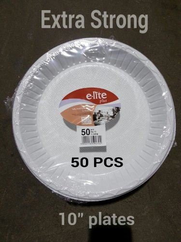 5028881062356 - 10 EXTRA STRONG WHITE DISPOSABLE ROUND PLATE (50 PCS)