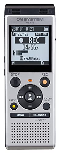 0050332195363 - OM SYSTEM WS-882 DIGITAL VOICE RECORDER, WITH LINEAR PCM/MP3 RECORDING FORMATS, USB DIRECT, 4GB PLAYBACK SPEED AND VOLUME ADJUST, FILE INDEX, ERASE SELECTED FILES