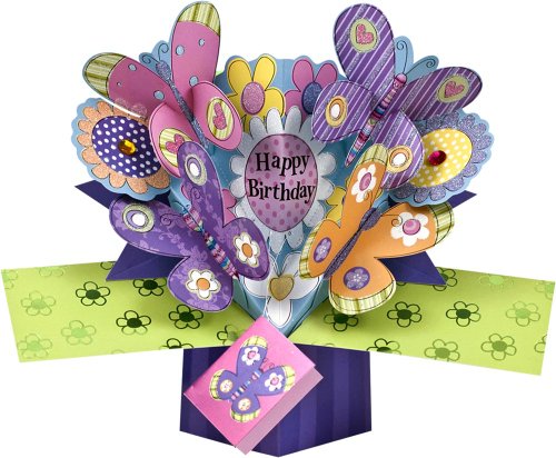 5034527169464 - THE ORIGINAL POP UPS - 003 - FLOWERS & BUTTERFLIES BIRTHDAY CARD