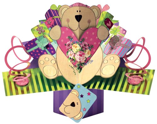 5034527231017 - SECOND NATURE POP UPS - 066 - TEDDY BEAR WITH HEART - BIRTHDAY CARD
