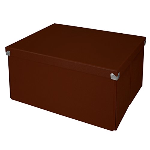 0050362000361 - POP N' STORE DECORATIVE STORAGE BOX WITH LID - COLLAPSIBLE AND STACKABLE - LARGE MEGA BOX - BROWN - 14.625X11.875X7.75