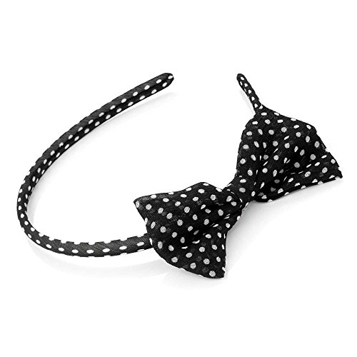 5050891248925 - BLACK POLKA DOT BOW HEADBAND ALICEBAND FASCINATOR FOR YOUR SPECIAL OCCASSIONS