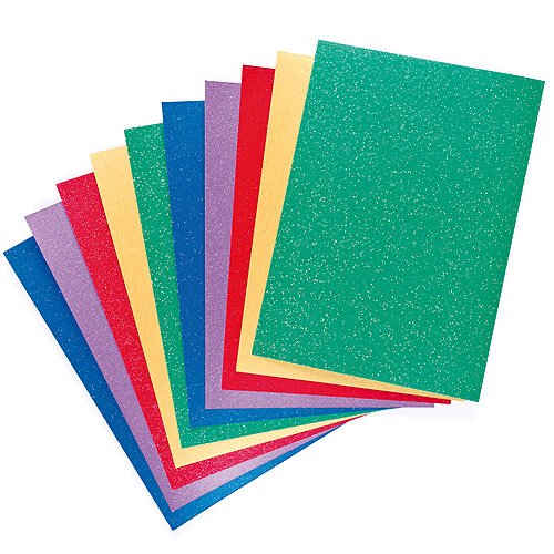 5051174029057 - A4 GLITTER CARD PACK 5 ASSORTED COLORS 240GSM FOR CHILDREN'S COLLAGE & CRAFT DECORATIONS (15 SHEETS)