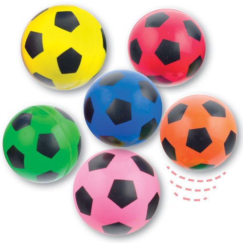 5051174031937 - SOCCER HI BOUNCE JET BALLS 6 ASSORTED COLORS 1.18IN. FOR KIDS TO PLAY WITH (PACK OF 6)