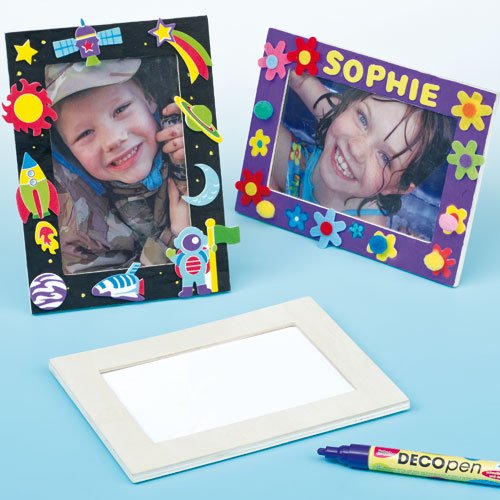 5051174032927 - DESIGN YOUR OWN WOODEN PHOTO FRAMES FOR 6X4 PICTURES, FOR CHILDREN TO PAINT & DECORATE (PACK OF 4)