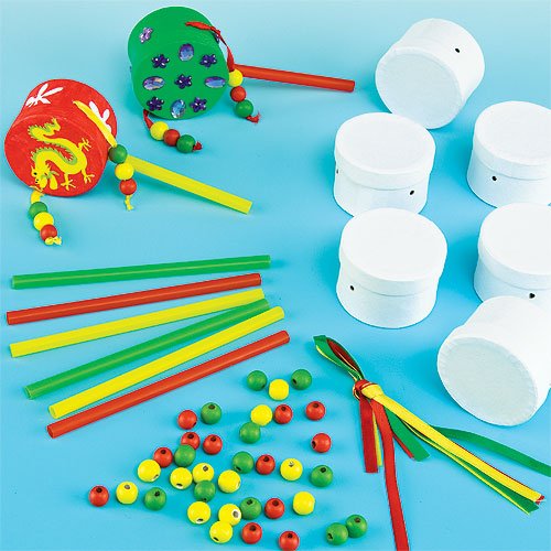 5051174048744 - HAND DRUM KITS FOR CHILDREN TO MAKE AND PLAY WITH (PACK OF 4)