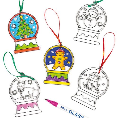 5051174052468 - CHRISTMAS SNOW GLOBE SUNCATCHERS FOR CHILDREN TO DECORATE AND PERSONALISE (PACK OF 6)