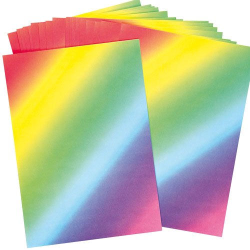 5051395455109 - A4 SHEETS OF RAINBOW PAPER TO MAKE CREATE DECORATE ARTS AND CRAFTS CARDS COLLAGE SCRAPBOOKING (PACK OF 50)