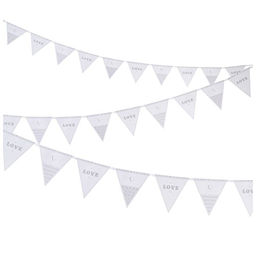 5052714034654 - TALKING TABLES EAT DRINK AND BE MARRIED PAPER BUNTING GARLAND WITH 16 FLAGS, 3M, WHITE
