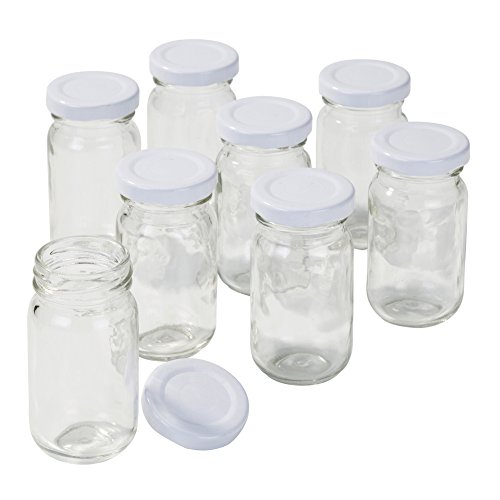 5052714049092 - TALKING TABLES BLOSSOM AND BROGUES GLASS JARS (8 PACK), MINI, WHITE