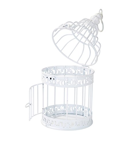5052714049160 - TALKING TABLES BE HAPPY WHITE BIRDCAGE WEDDING TABLE CENTERPIECE