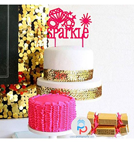5052714059404 - TALKING TABLES SPARKLE ACRYLIC CAKE TOPPER, SILVER