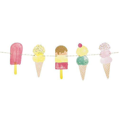 5052714064316 - TALKING TABLES WE HEART ICE CREAM DECORATIVE PARTY GARLAND, 3M, MULTICOLOR