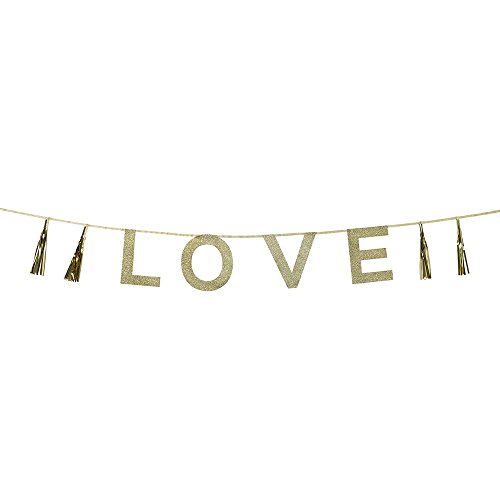 5052714065467 - TALKING TABLES SAY IT WITH GLITTER 'LOVE' BANNER, 2M, MULTICOLOR