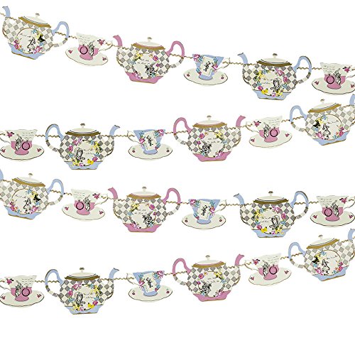 5052714068604 - TALKING TABLES TRULY ALICE TEA PARTY DECORATIVE TEAPOT BUNTING, 4M, MULTICOLOR