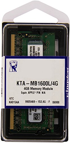 5052916755814 - KINGSTON TECHNOLOGY - 4GB KIT DE MEMORIA PARA COMPUTADORAS PORTÁTILES MAC, 1600MHZ LV SODIMM 1.35 V