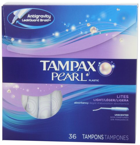5052933145599 - TAMPAX PEARL PLASTIC UNSCENTED TAMPONS, LITES/LIGHT ABSORBENCY, 36 COUNT (PACK OF 2)