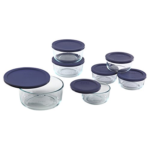5052933246463 - PYREX 1118988 14-PIECE SIMPLY STORE WITH BLUE COVERS, CLEAR