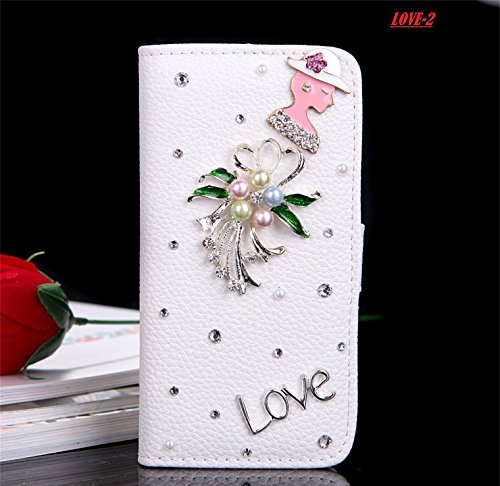 5053102668000 - IPHONE 6 PLUS CASE,LUXURY 3D BLING IPHONE 6 PLUS 5.5 CRYSTAL RHINESTONE WALLET LEATHER PURSE FLIP CARD POUCH STAND COVER CASE (LOVE-2)