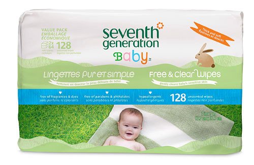 5053204114702 - SEVENTH GENERATION BABY FREE AND CLEAR WIPES -- 128 UNSCENTED WIPES