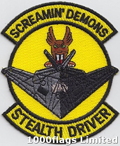 5053471933945 - LOCKHEED MARTIN F-117 NIGHTHAWK STEALTH JET SCREAMIN DEMONS UNITED STATES AIR FORCE EMBROIDERED PATCH