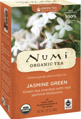 5053604987845 - NUMI ORGANIC TEA JASMINE GREEN, FULL LEAF GREEN TEA, 18 COUNT NON-GMO TEA BAGS (PACKAGING MAY VARY) (PACK OF 3)