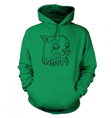 5053987714052 - ANXIETY CAT HOODIE - INTERNET MEMES GEEKY NERDY TSHIRT - KELLY GREEN X LARGE (52 CHEST)