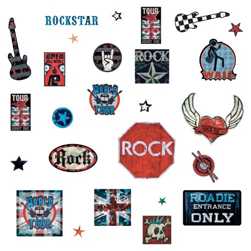 5054116469683 - ROOMMATES RMK1563SCS BOYS ROCK-N-ROLL PEEL AND STICK WALL DECALS