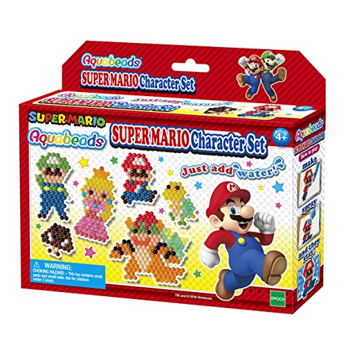 Aquabeads Super Mario Character Set, Complete Arts & Crafts Kit for  Children - over 600 Beads to create Mario, Luigi, Princess Peach and more