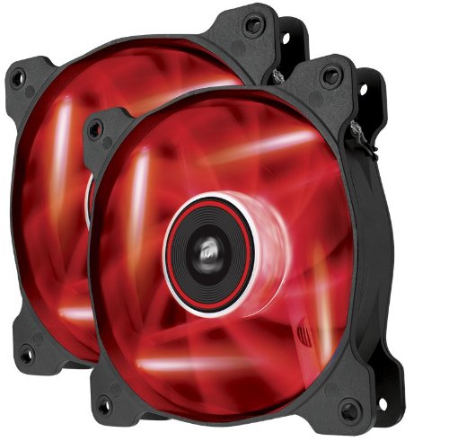 5054230146187 - CORSAIR AIR SERIES AF120 LED QUIET EDITION HIGH AIRFLOW FAN TWIN PACK - RED (CO-9050016-RLED)