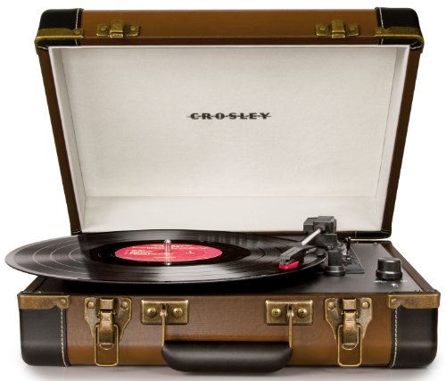 5054242159892 - CROSLEY CR6019A-BR EXECUTIVE PORTABLE USB-ENABLED 3-SPEED TURNTABLE (BROWN & BLACK)