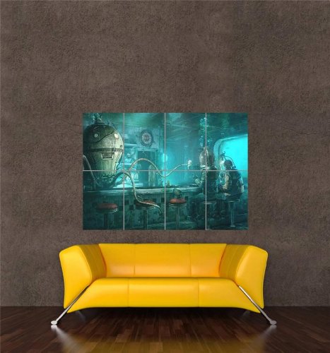 5054270083541 - UNDERWATER BAR OCTOPUS STEAMPUNK NEW GIANT WALL ART PRINT PICTURE POSTER OZ980