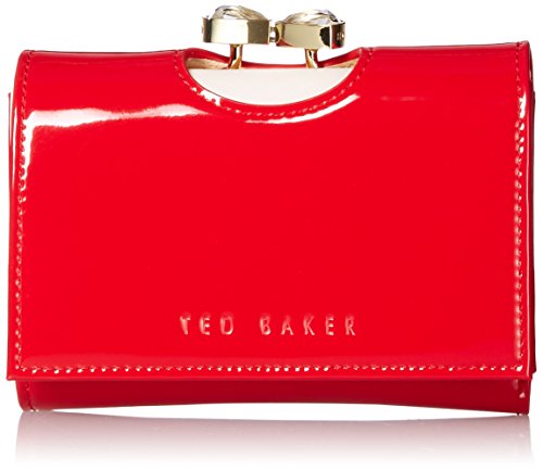 5054314691213 - TED BAKER CARRO FOLDOVER WITH METAL CUBE CLOSURE WALLET, MID RED, ONE SIZE