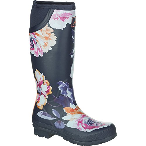 5054411437202 - JOULES NEOLA WELLY BOOT - WOMEN'S NAVY ROSE, US 10.0/UK 8.0