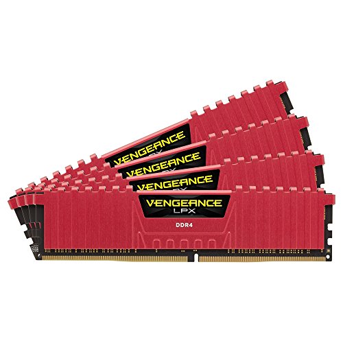 5054629566589 - CORSAIR VENGEANCE LPX 16GB (4X4GB) DDR4 DRAM 2400MHZ (PC4-19200) C14 MEMORY KIT - RED (CMK16GX4M4A2400C14R)
