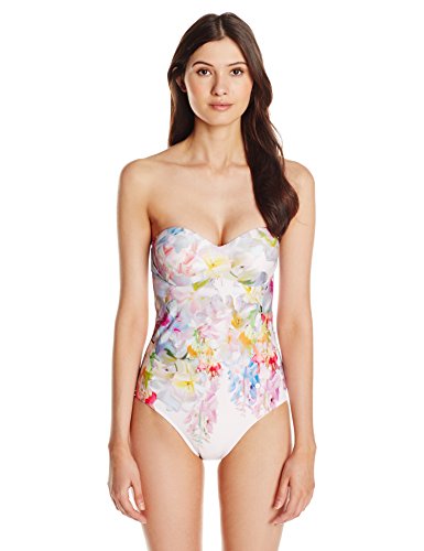5054786001053 - TED BAKER WOMEN'S LAYAYA HANGING GARDENS PADDED CUP ONE PIECE SWIMSUIT, BABY PINK, 34DD/E