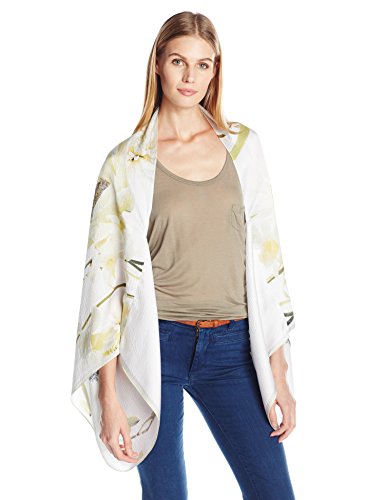 5054786171091 - TED BAKER LONDON WOMEN'S LAVITA SILK PEARLY PETAL CAPE SCARF, WHITE, ONE SIZE