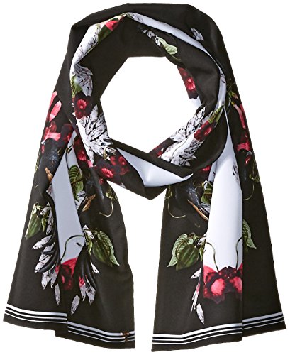 5054786379510 - TED BAKER LONDON WOMEN'S BAYAN BEJEWELED SHADOWS CIGARETTE SCARF, BLACK, ONE SIZE