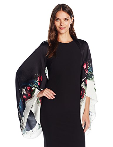 5054786387577 - TED BAKER LONDON WOMEN'S BRENA BEJEWELLED SHADOWS CAPE, BLACK, ONE SIZE