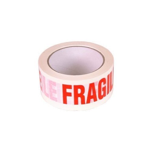 5055418302531 - FOXHUNTER 12 ROLLS FRAGILE PRINTED ADHESIVE PACKING TAPE 66M X 48MM 45 MICRON SUPER DURABLE STRONG RED ON WHITE