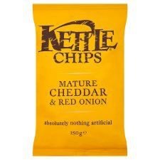 5055466157855 - KETTLE MATURE CHEDDAR & RED ONION CRISPS 150G
