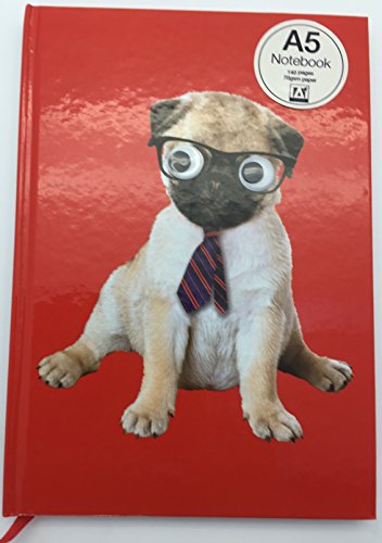 5055497017708 - A5 GOOGLY EYES PUPPY DOG PHOTO DESIGN LINED NOTEBOOK W/ RIBBON BOOKMARK-JOURNAL