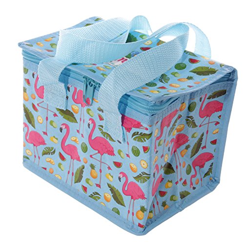 5055663966427 - LAUREN BILLINGHAM FLAMINGO DESIGN THERMAL INSULATED LUNCH COOL BAG BOX WITH HANDLES