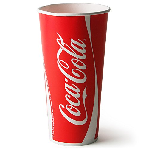 5055736915833 - COCA COLA PAPER CUPS 22OZ / 630ML - CASE OF 1000 | 63CL COKE CUPS, FAST FOOD RESTAURANT PAPER CUPS, BRANDED COCA COLA CUPS