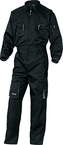 5055746306294 - DELTAPLUS MEN'S PANOPLY MACH2 BOILERSUITOVERALLS WITH KNEE PAD POCKETS X-LARGE BLACK WITH GREY