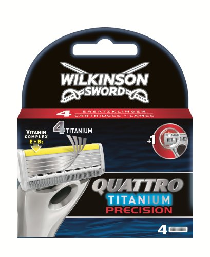 5055769098411 - WILKINSON SWORD QUATTRO TITANIUM PRECISION RAZOR BLADES -PACK OF 4
